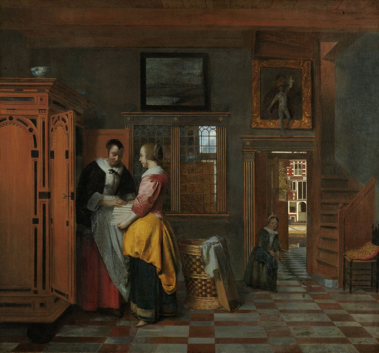 Interior with Women beside a Linen Cupboard, 1663 by Pieter de Hooch