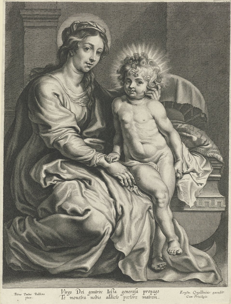 Mary with Christ Child by Cradle by Pieter de Jode (I)