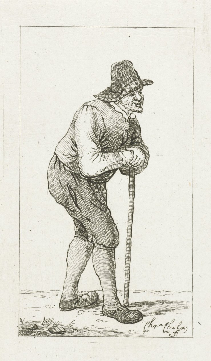 Man Leaning on Stick by Pieter de Mare