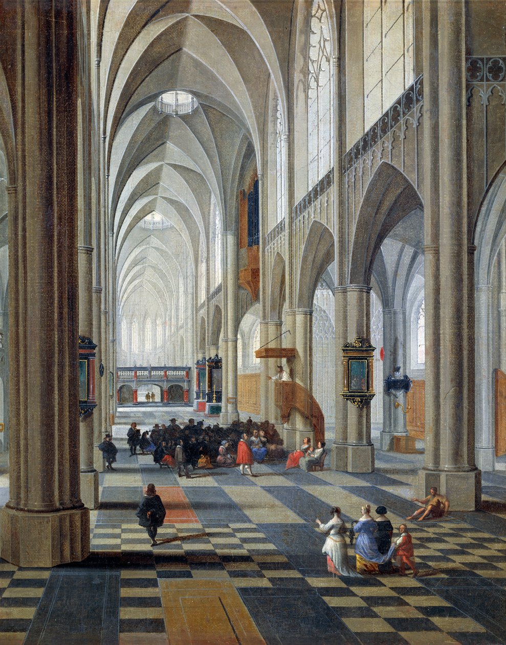 Interior of Antwerp Cathedral (detail) by Pieter the Elder Neefs