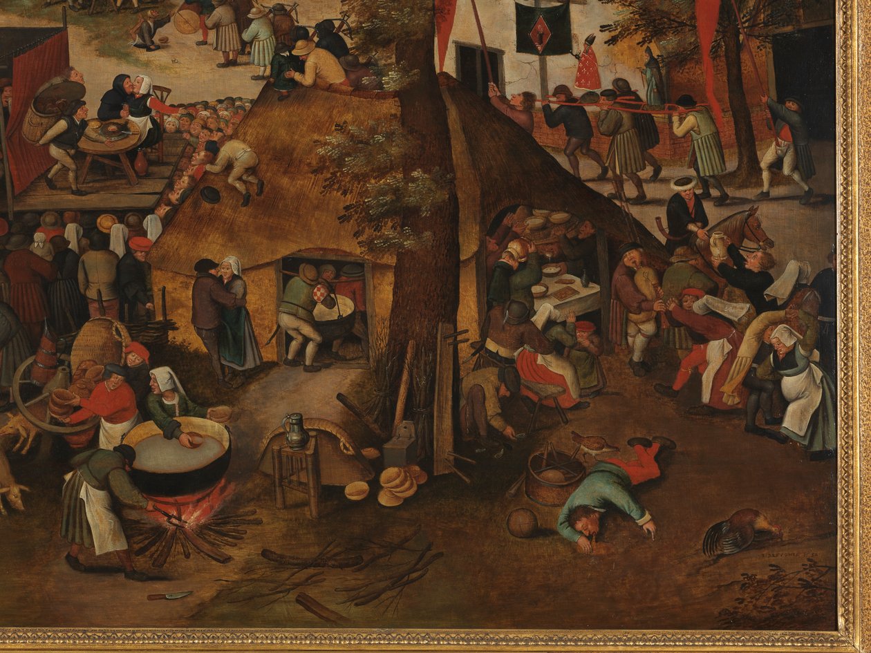 A Village Festival, With a Theatrical Performance and a Procession in Honour of St Hubert and St Anthony by Pieter Brueghel the Younger