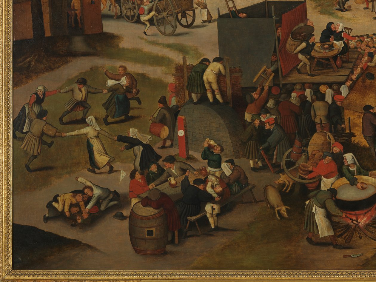 A Village Festival, With a Theatrical Performance and a Procession in Honour of St Hubert and St Anthony by Pieter Brueghel the Younger