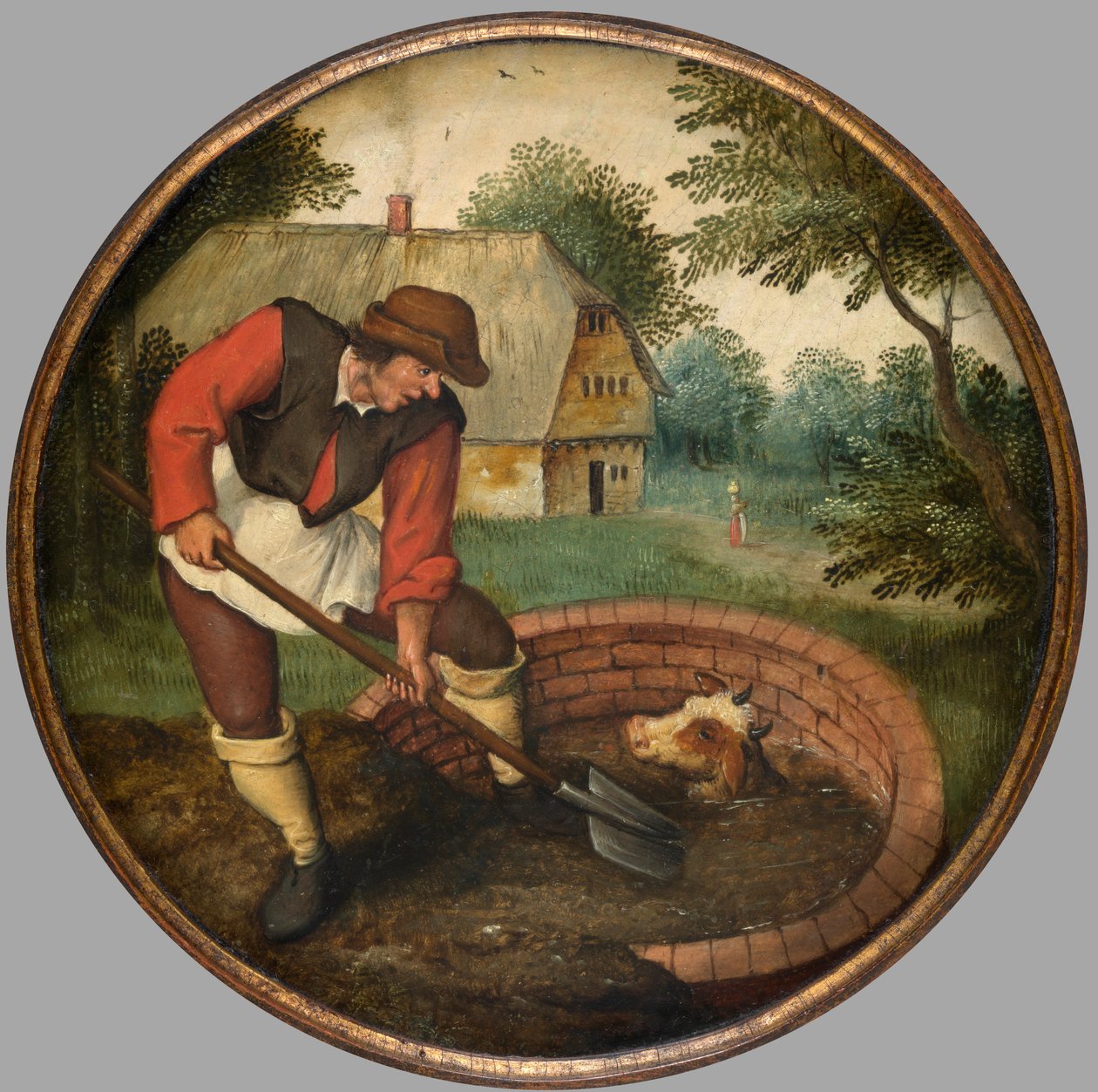 It is too Late to Fill in the Well After the Calf has Drowned, c.1594 by Pieter the Younger Brueghel