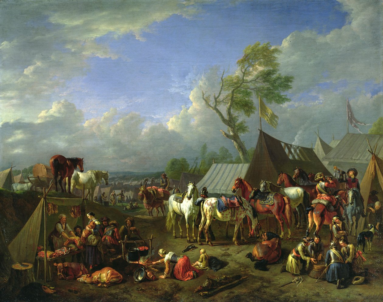 Military Encampment, c.1697 by Pieter van Bloemen