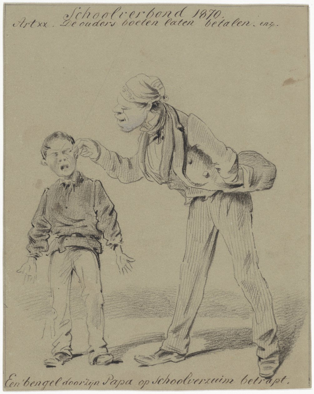 Father and Son (A Rascal Caught by His Father for Skipping School) by Pieter van Loon