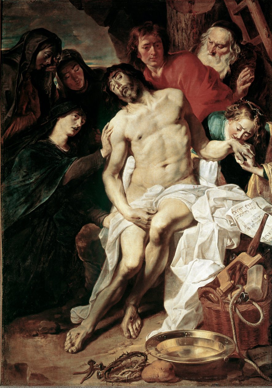 Deposition of christ from cross (oil on canvas by Pieter van Mol