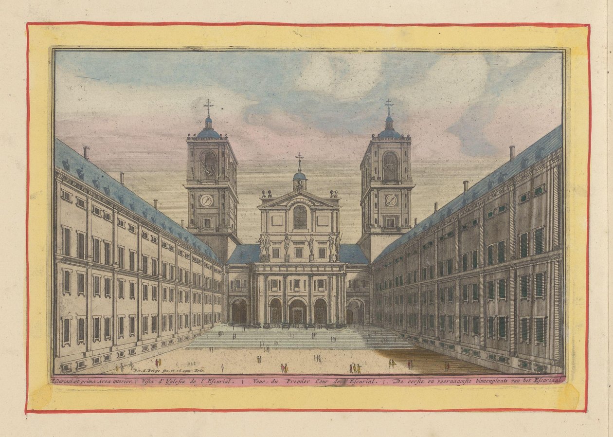 View of the Courtyard and Entrance to the Church of San Lorenzo in the Escorial by Pieter van den Berge