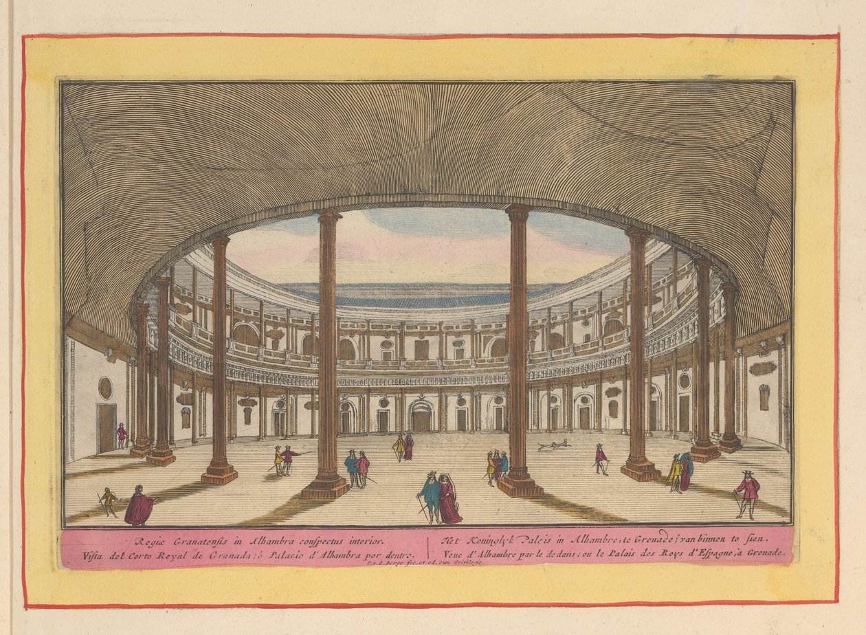 View of the Courtyard of the Palace of Charles V in Granada by Pieter van den Berge