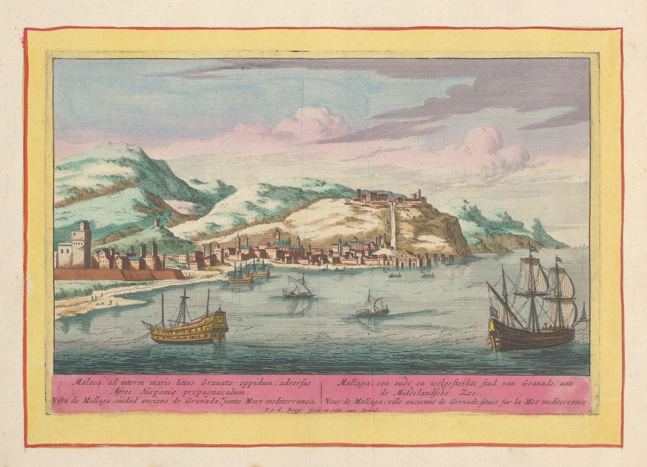 View of the City of Málaga on the Mediterranean Sea by Pieter van den Berge