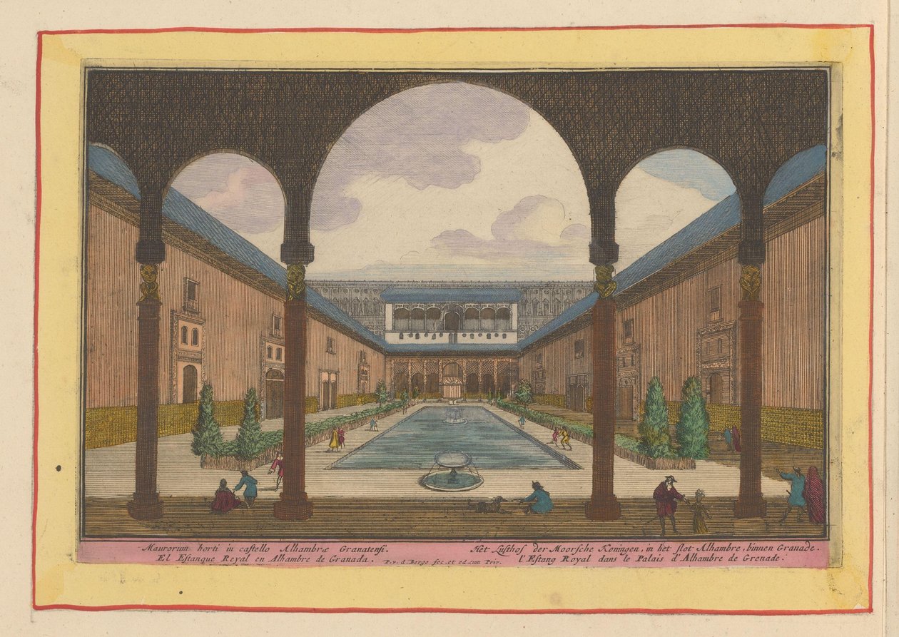 Courtyard in the Alhambra in Granada by Pieter van den Berge