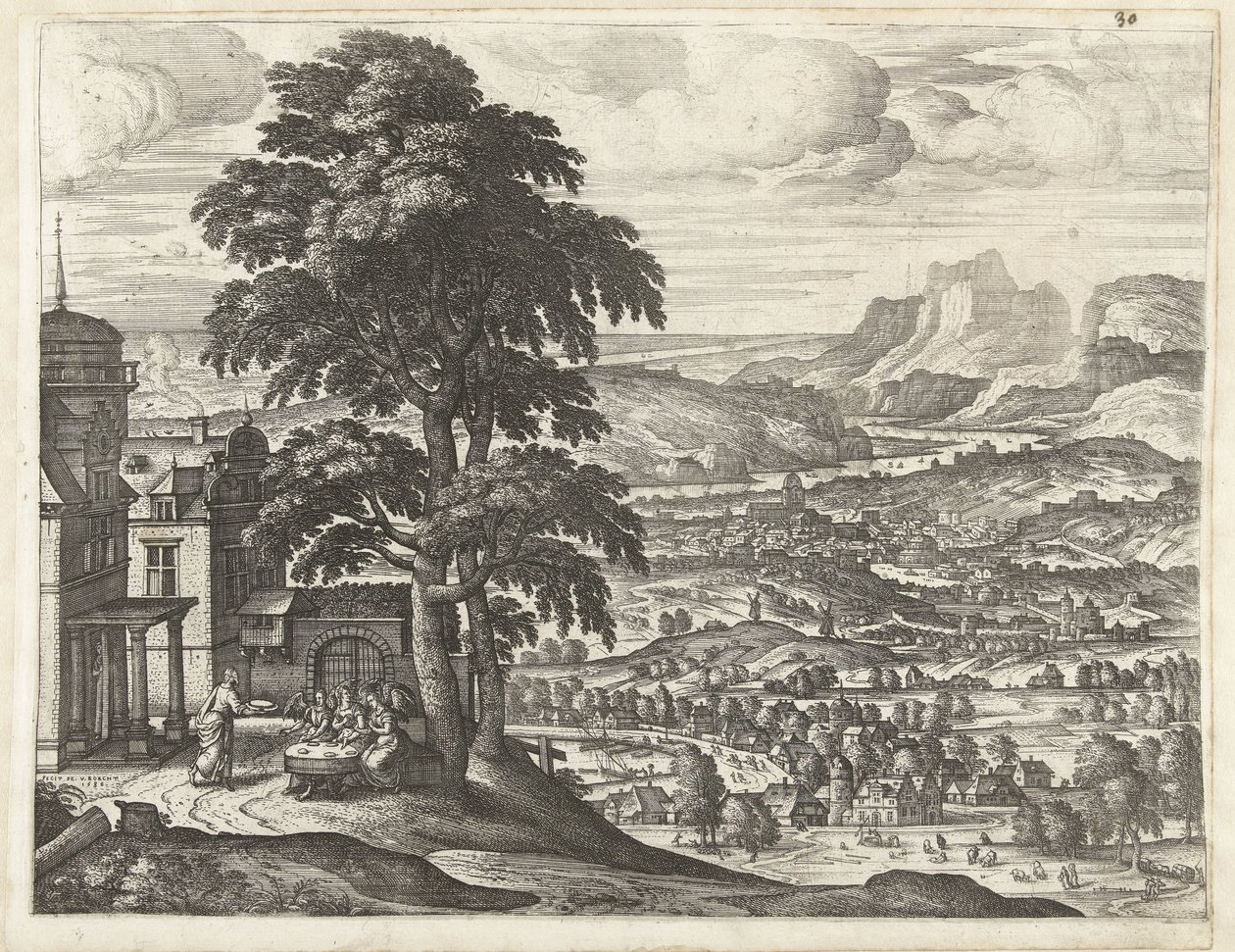 Abraham Feeding the Three Angels by Pieter van der Borcht (I)