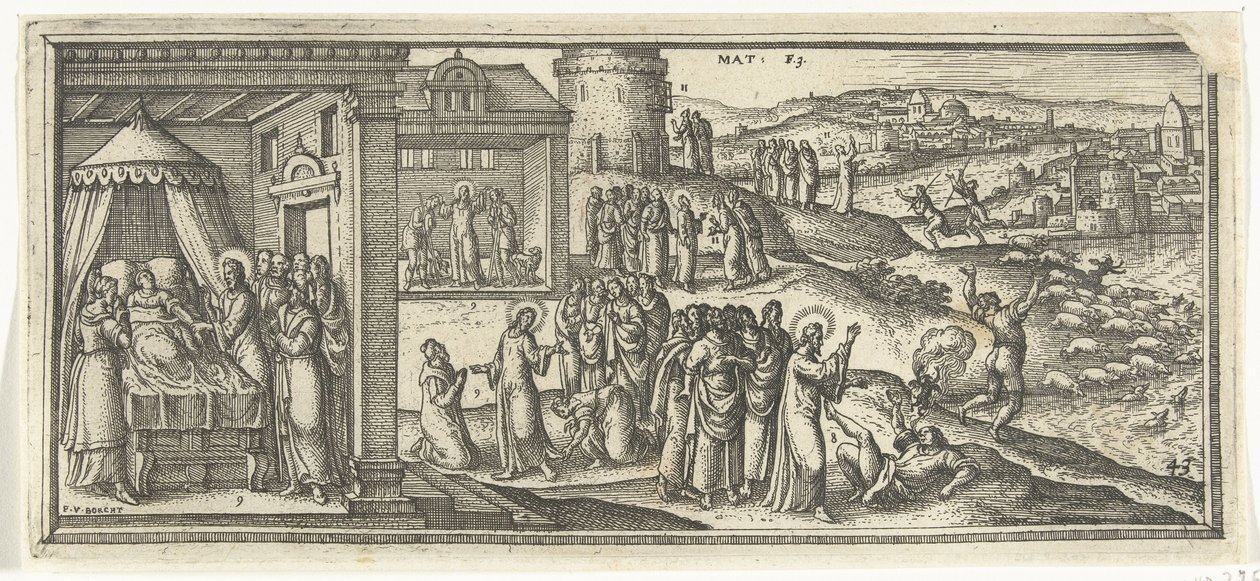 Healings of Christ (Biblical Scenes series) by Pieter van der Borcht (I)