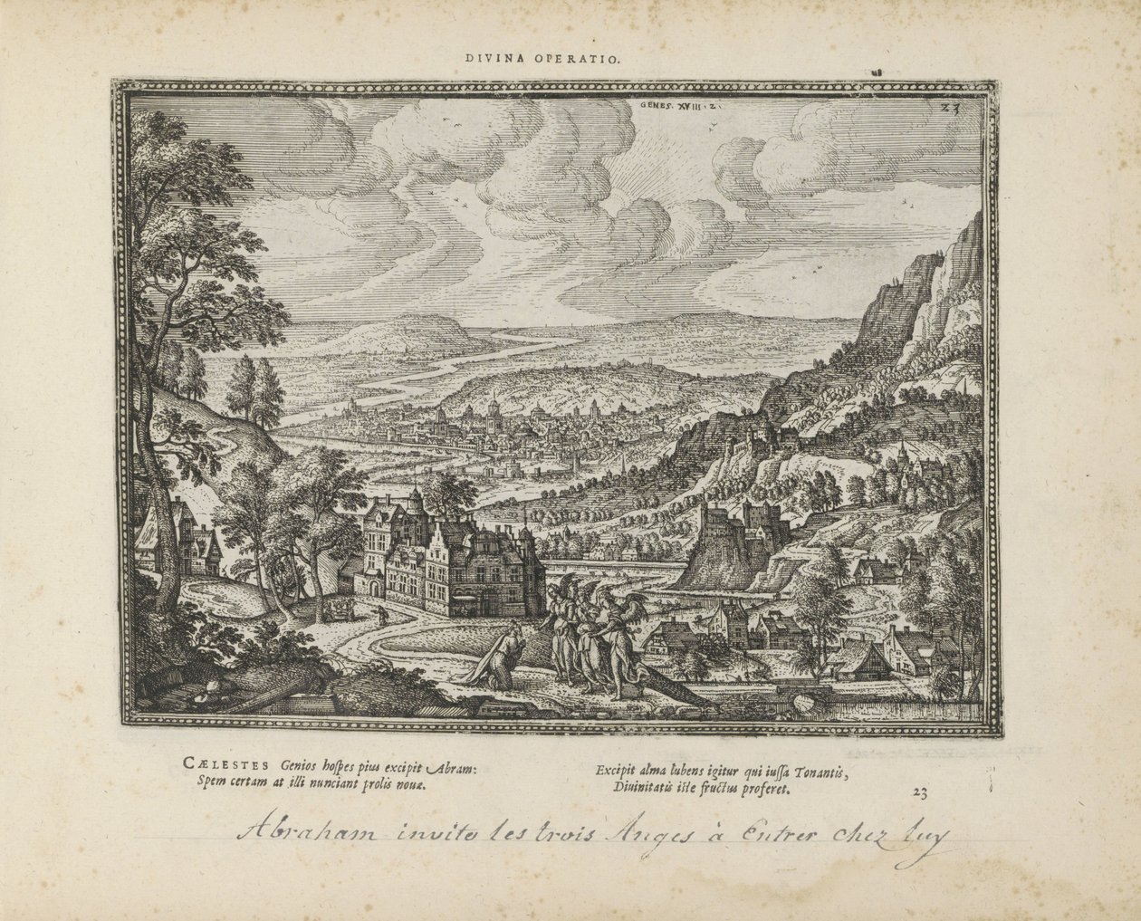 Landscape with Abraham and the Three Angels by Pieter van der Borcht (I)