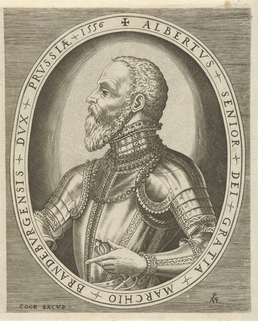 Portrait of Albrecht Friedrich, Margrave of Brandenburg (series title) Portraits of Rulers by Pieter van der Heyden