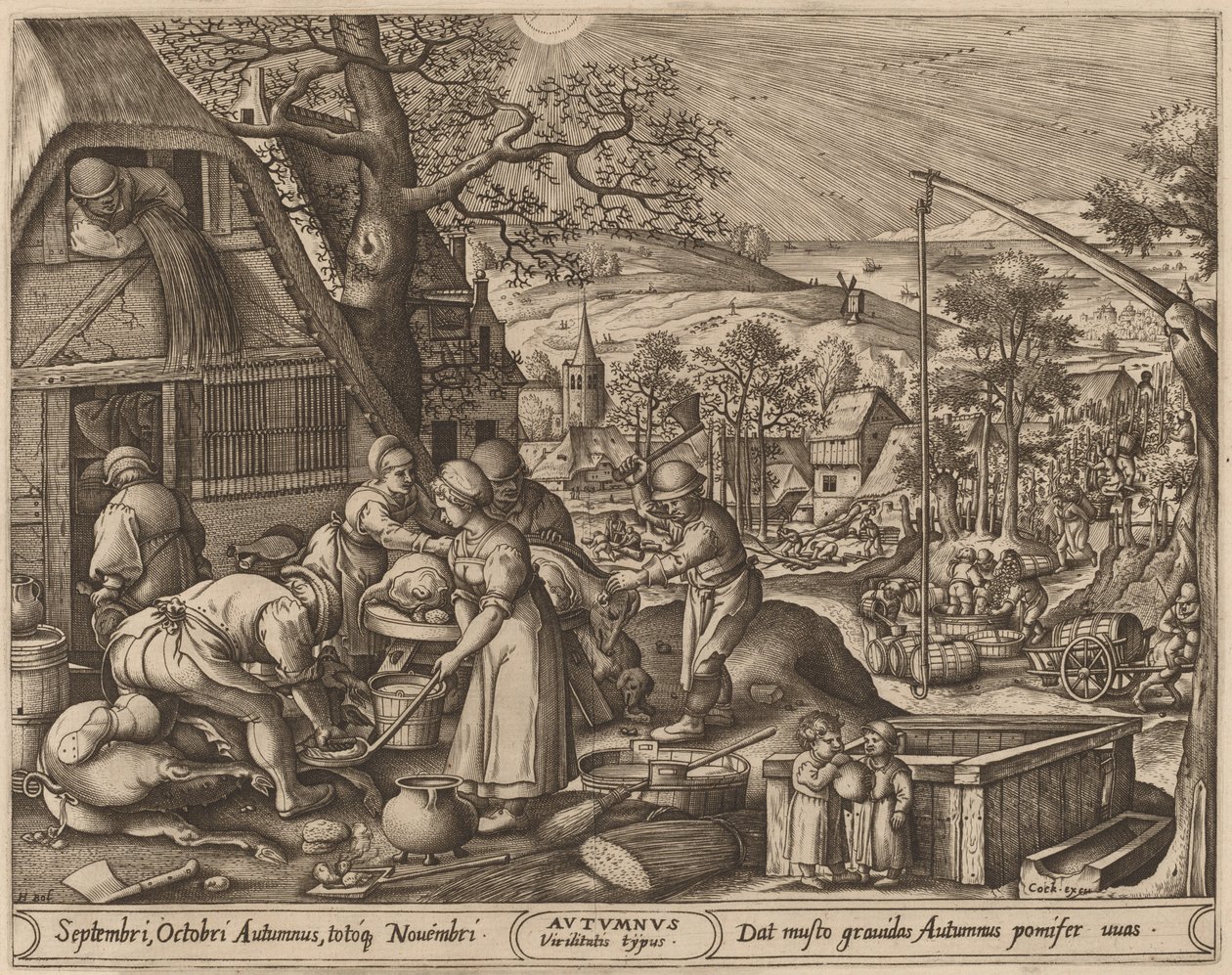 Autumn by Pieter van der Heyden after Hans Bol