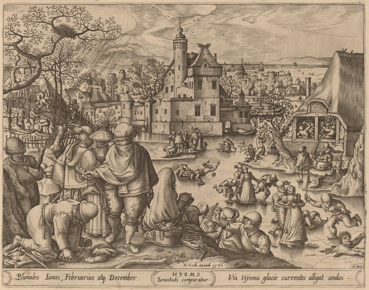 Winter by Pieter van der Heyden after Hans Bol