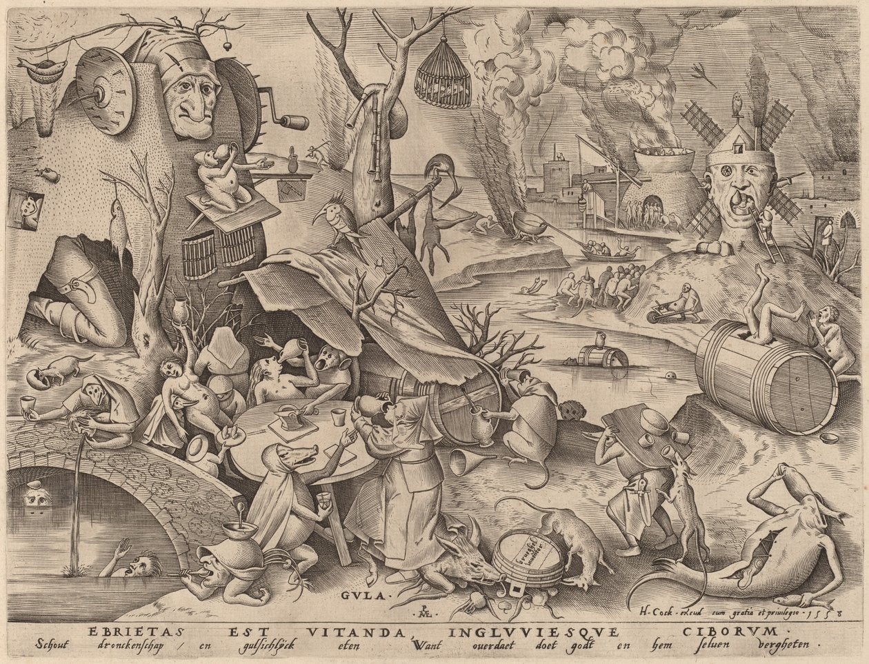 Gluttony by Pieter van der Heyden after Pieter Bruegel the Elder