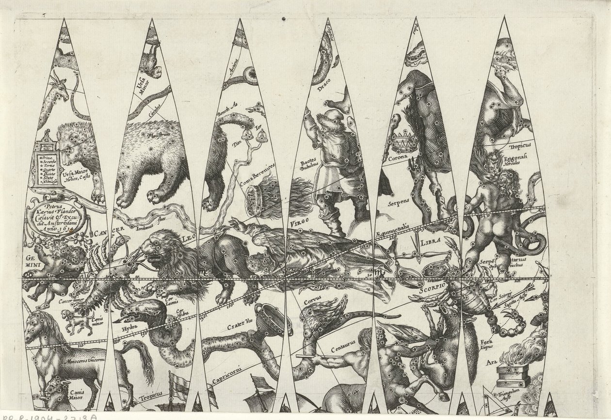 Map of a Part of the Zodiac by Pieter van der Keere