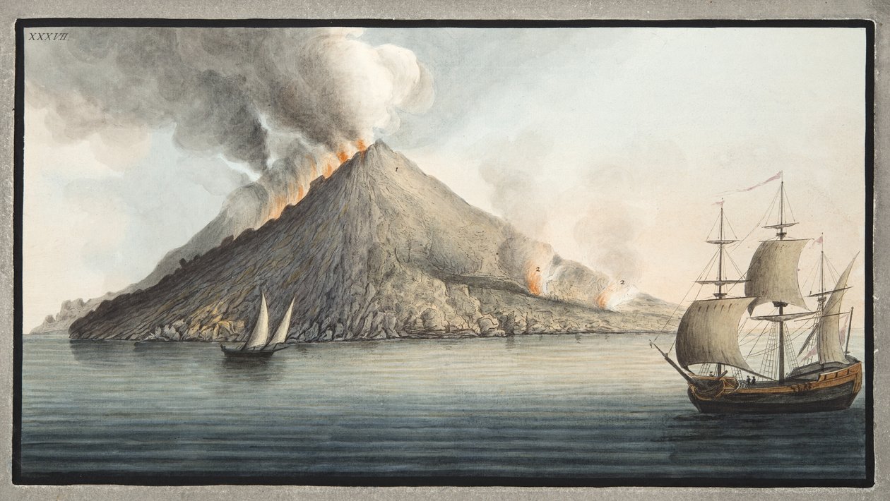 View of the Island of Stromboli taken by Monsieur Fabris, Plate XXXVII, from 