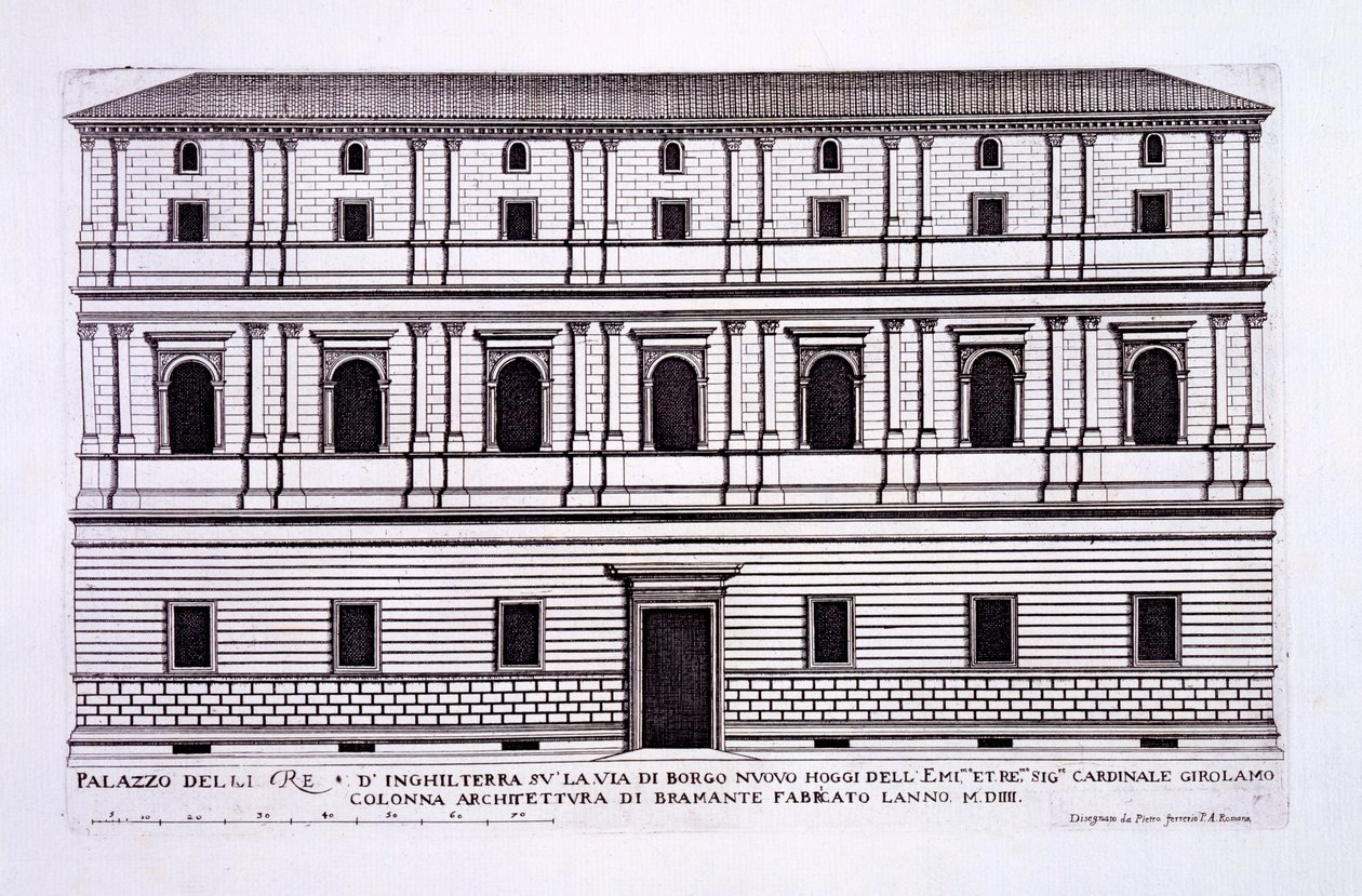 Palazzo of the Kings of England in the Borgo Nuovo, Rome, from 