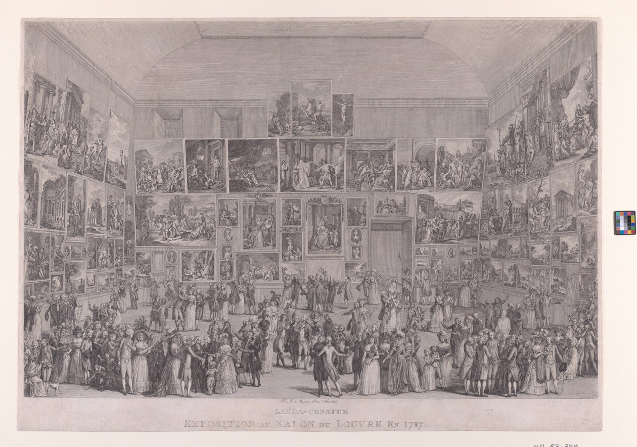 Exposition at the Louvre Salon in 1787 by Pietro Antonio Martini