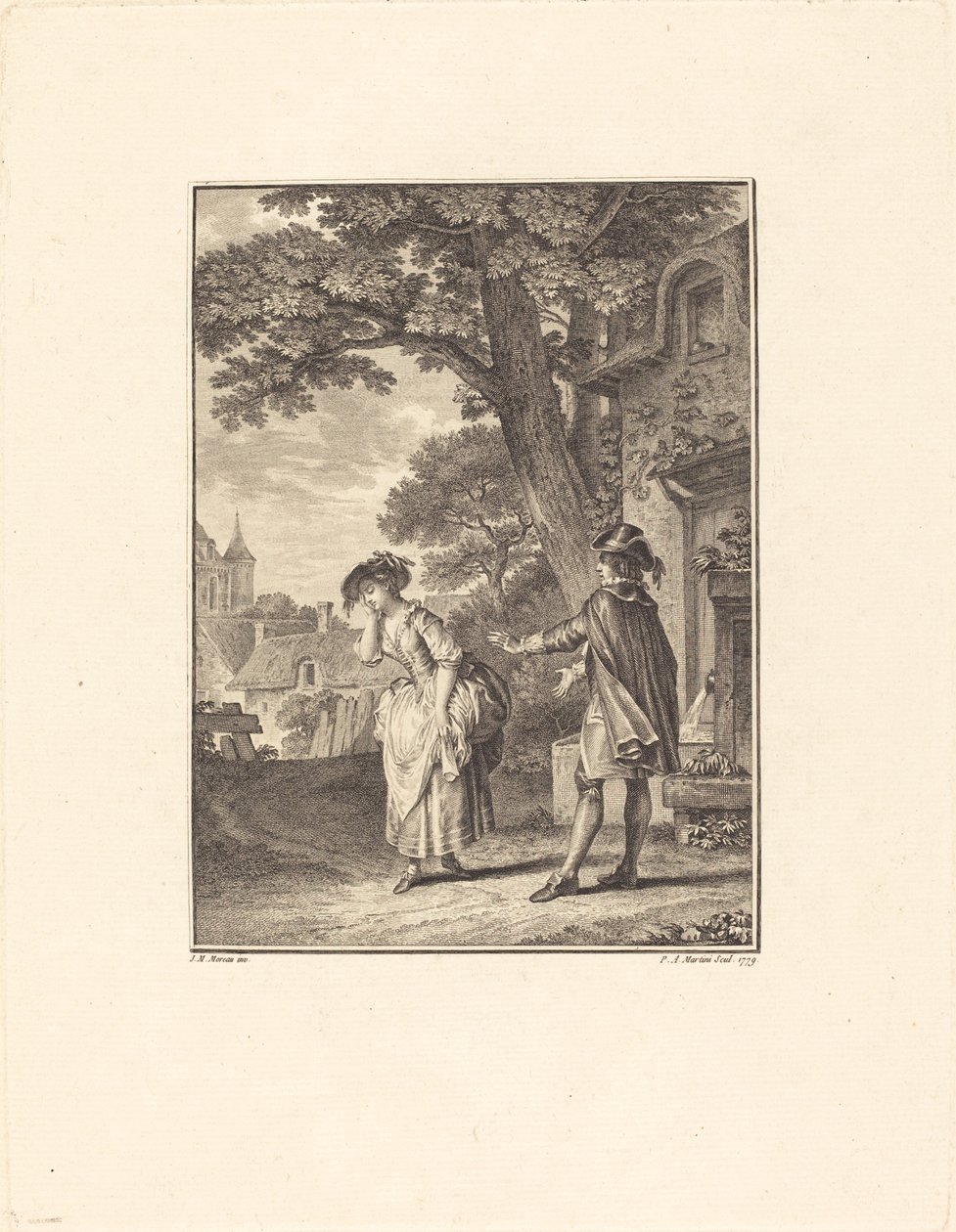 Colette Weeping by Pietro Antonio Martini after Jean Michel Moreau