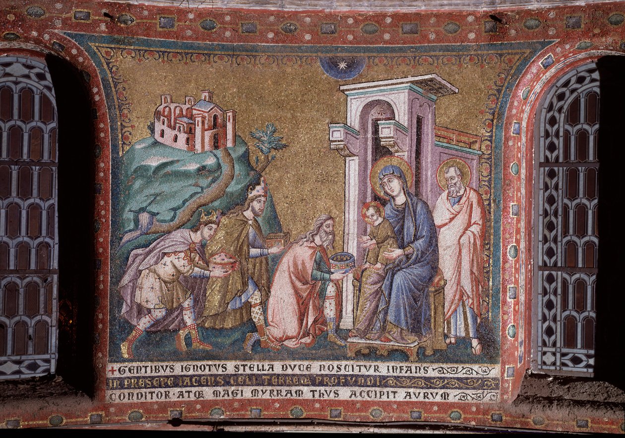 Adoration of the Magi, mosaic from the apse by Pietro Cavallini, end of 13th century by Pietro Cavallini
