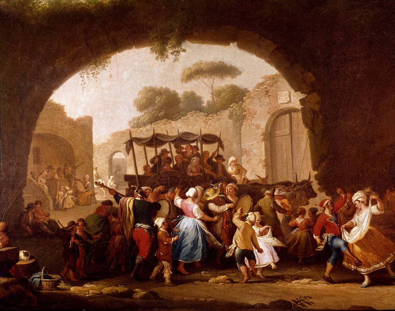 Dance Scene and Popular Party in Naples (detail) by Pietro Fabris
