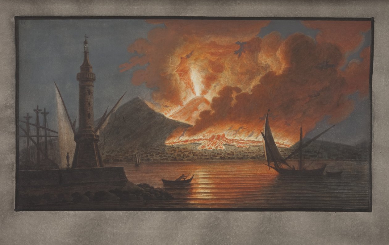 Plate VI from Campi Phlegraei: Observations of the Volcanoes of the Two Sicilies by William Hamilton by Pietro Fabris