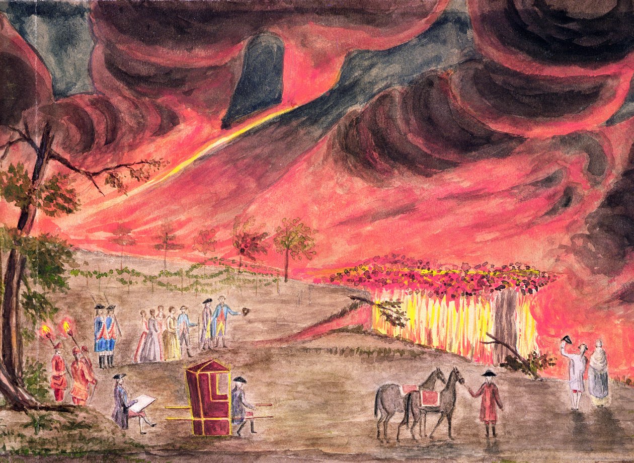 Sir William Hamilton Studying the Eruption of Vesuvius in 1771 by Pietro Fabris