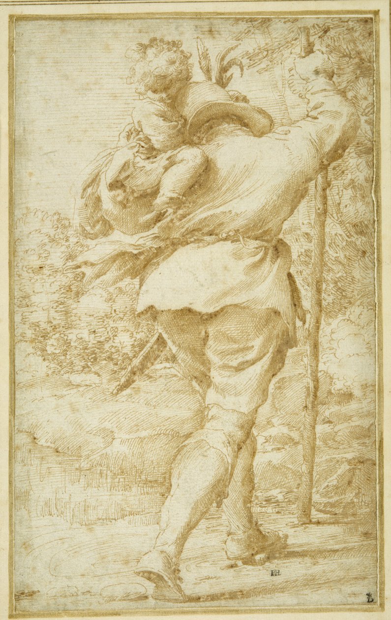 St. Christopher ferrying the Christ Child by Pietro Faccini