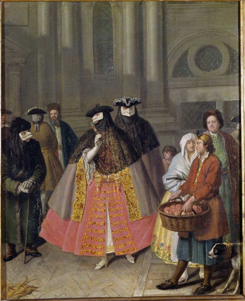 Conversation with Masks or the Apple Seller by Pietro Longhi