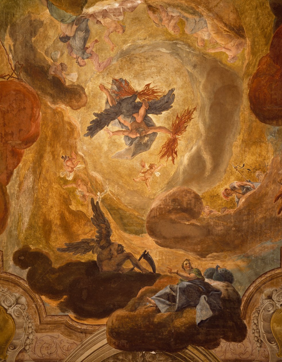 Grand Staircase in Palazzo Sagredo, Fall of Giants, fresco by Pietro Longhi by Pietro Longhi