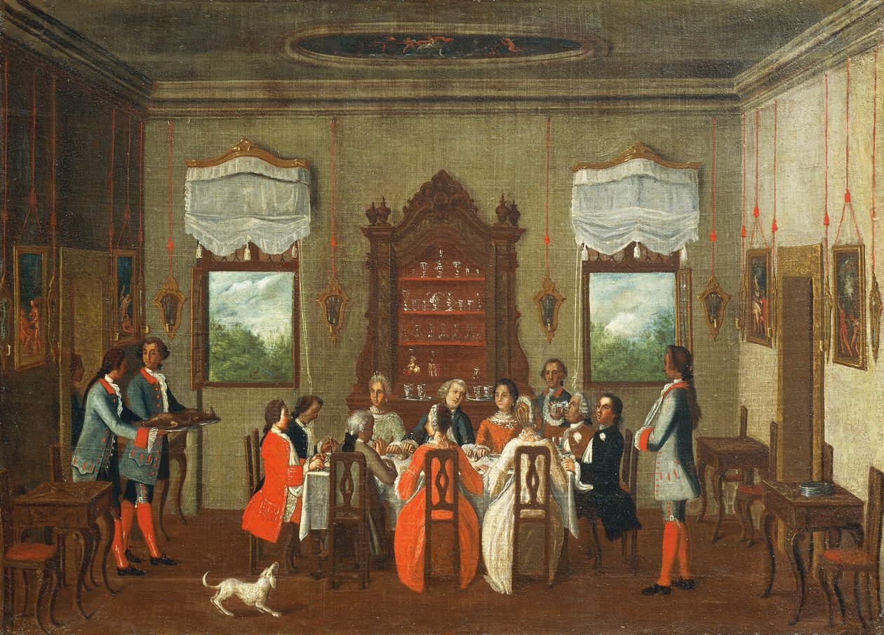 Lunch at the Villa, from the School of Pietro Longhi by Pietro Longhi