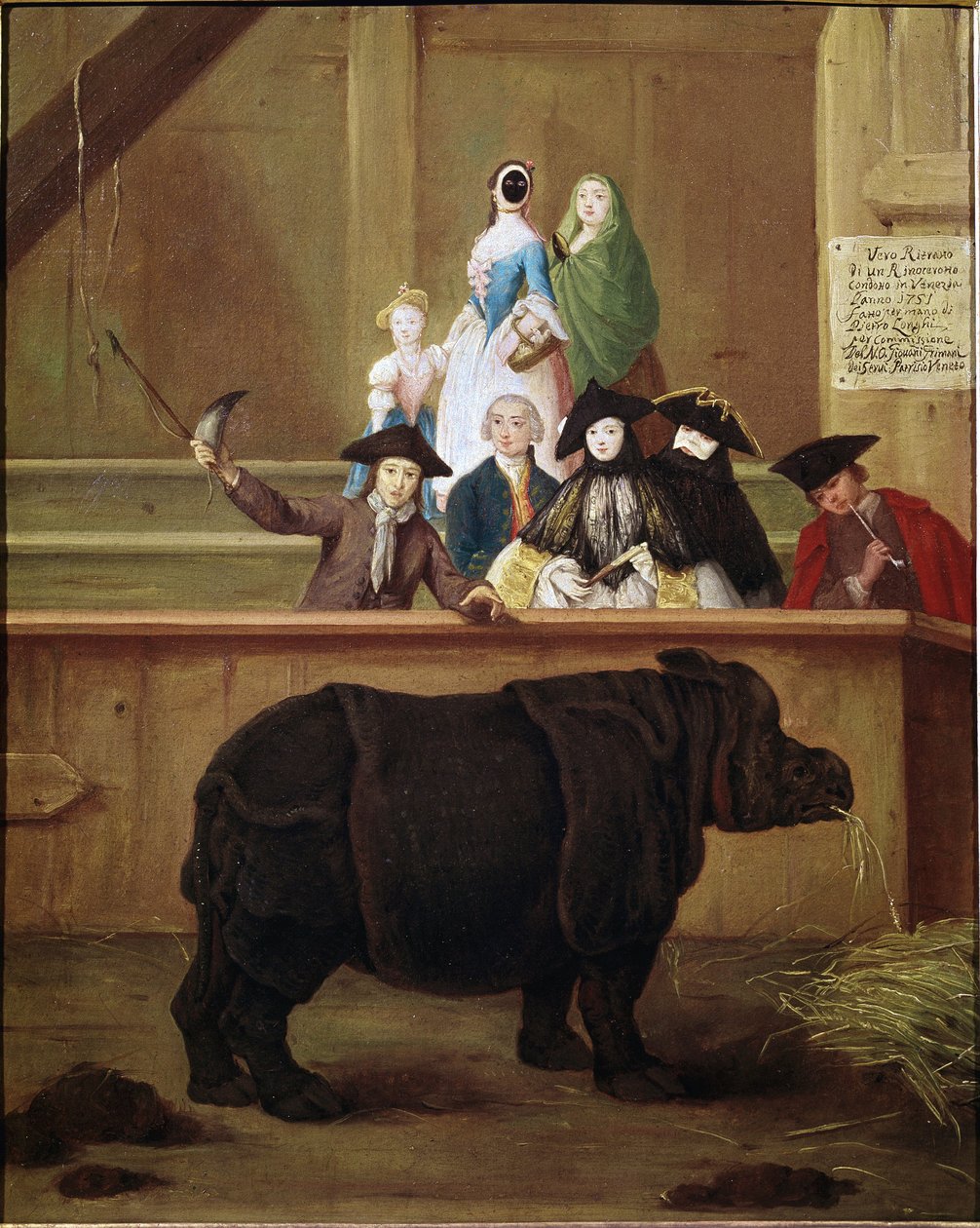 Rhinoceros: exhibition of Clara, Indian rhinoceros by Pietro Longhi