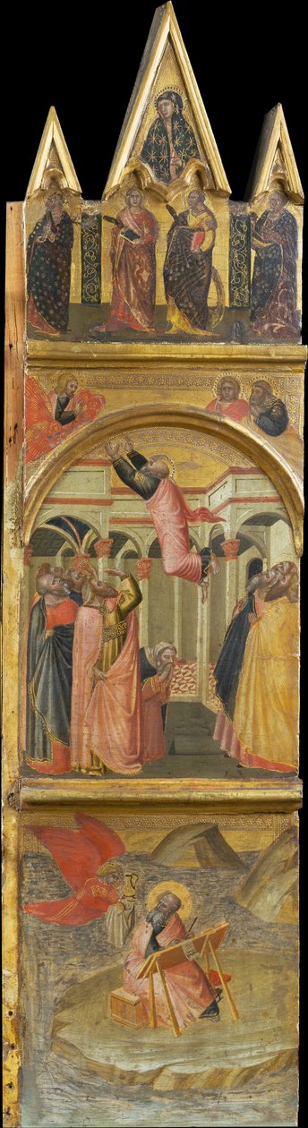 Saint John the Evangelist on Patmos, His Ascension by Pietro Lorenzetti