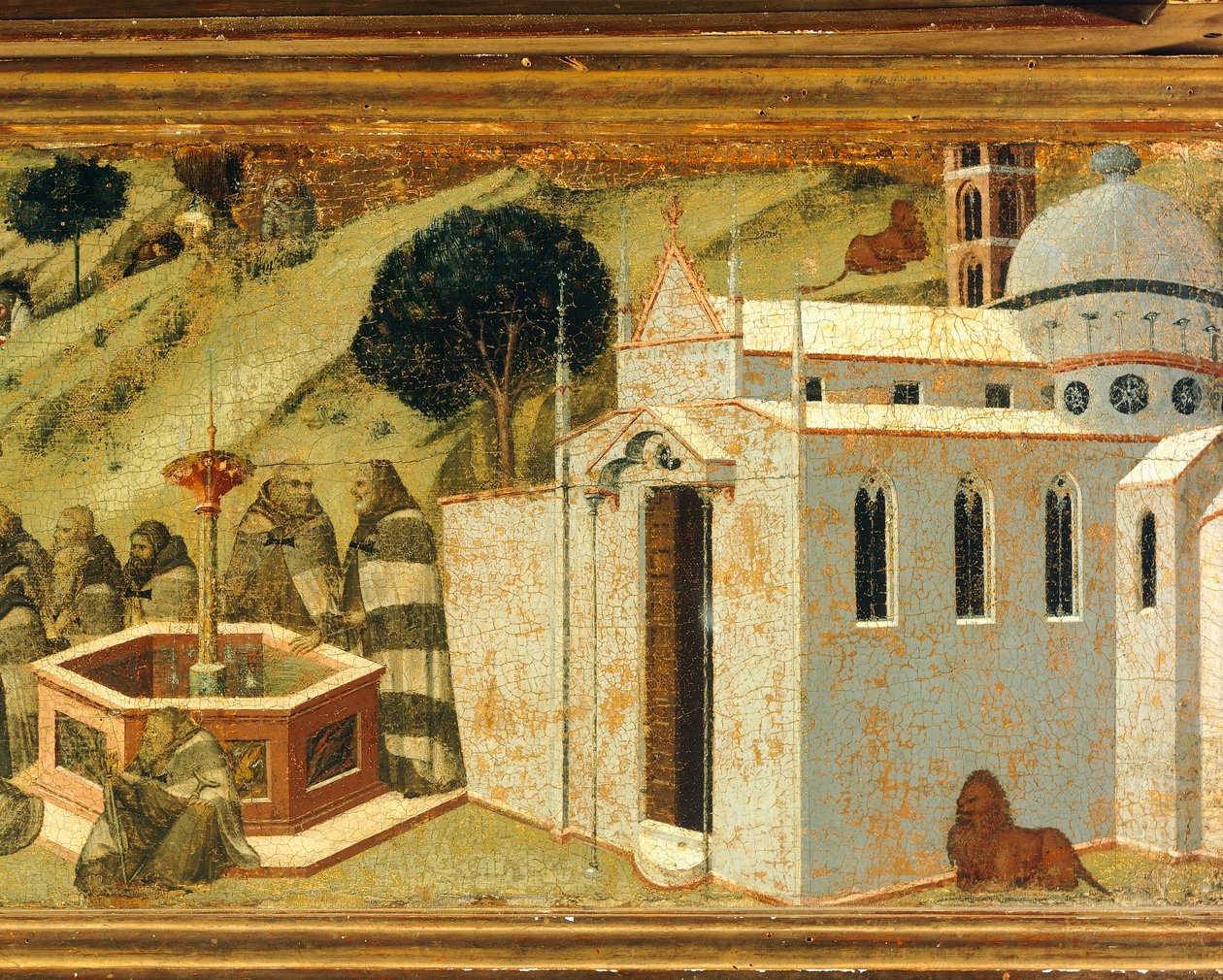 The First Carmelite Hermits at Spring of Elijah (detail) by Pietro Lorenzetti