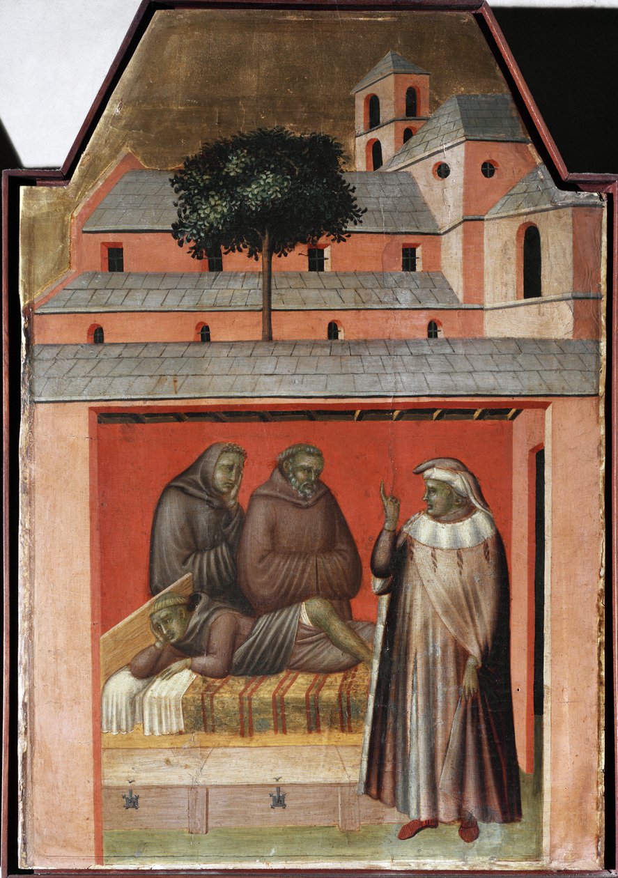 The Saint Brings Bricks to Build a New Convent in Florence (detail) by Pietro Lorenzetti