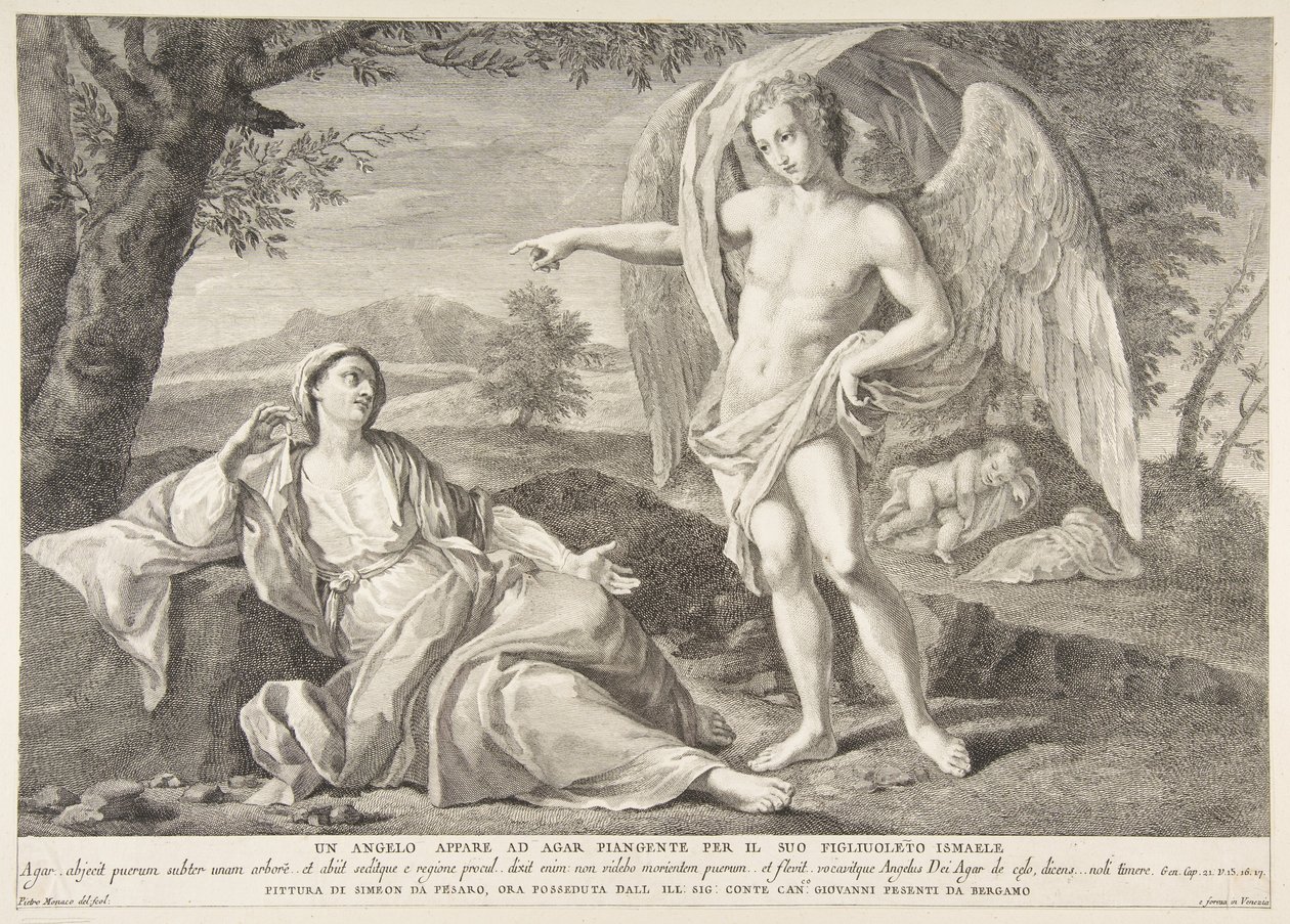 An angel appearing to Hagar by Pietro Monaco