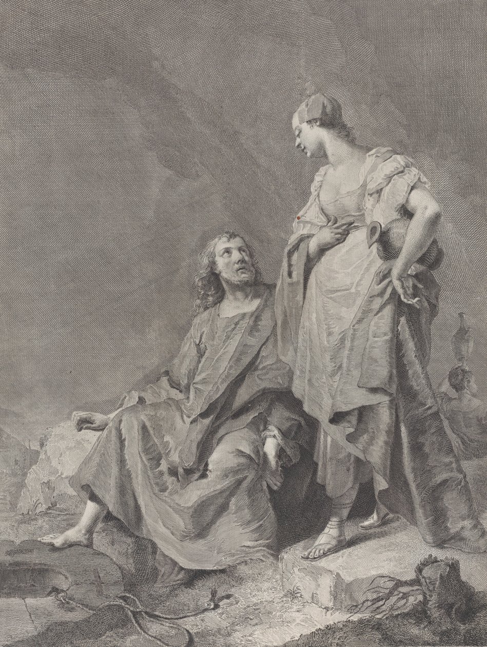 Christ and the Woman of Samaria at the Well, from the Series of 112 Prints of the Sacred by Pietro Monaco