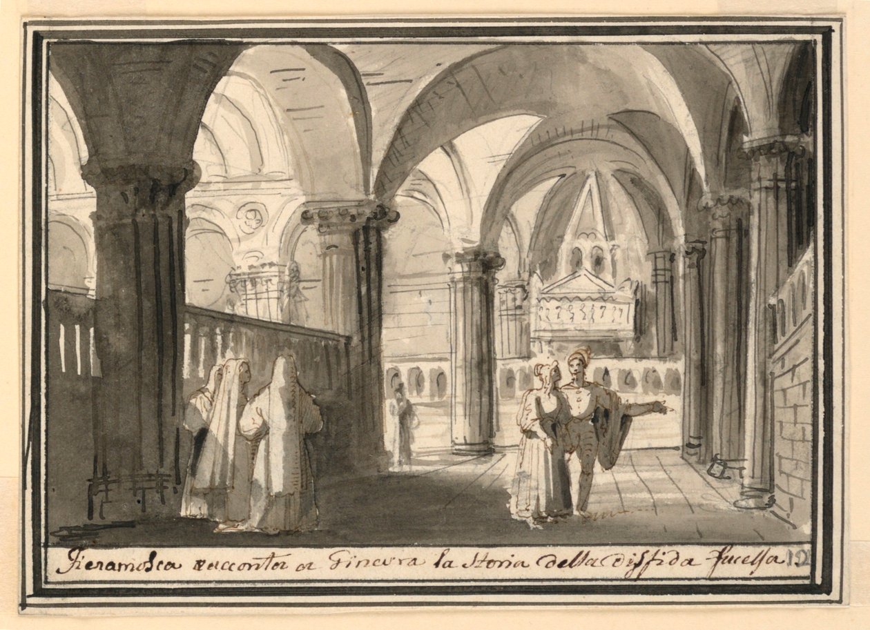 Stage Design, Interior of Church by Pietro Narducci