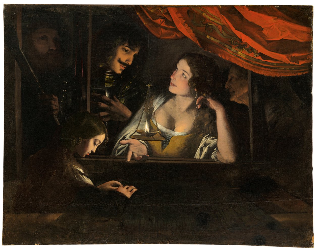 Figures in an Interior Around a Lantern by Pietro Paolini