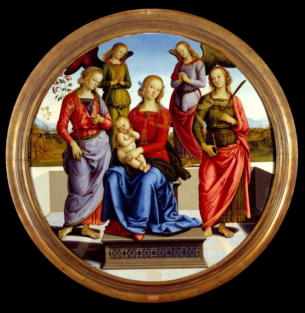 The Virgin and the Child Surrounded by Two Angels, Saint Rose and Saint Catherine by Pietro Perugino