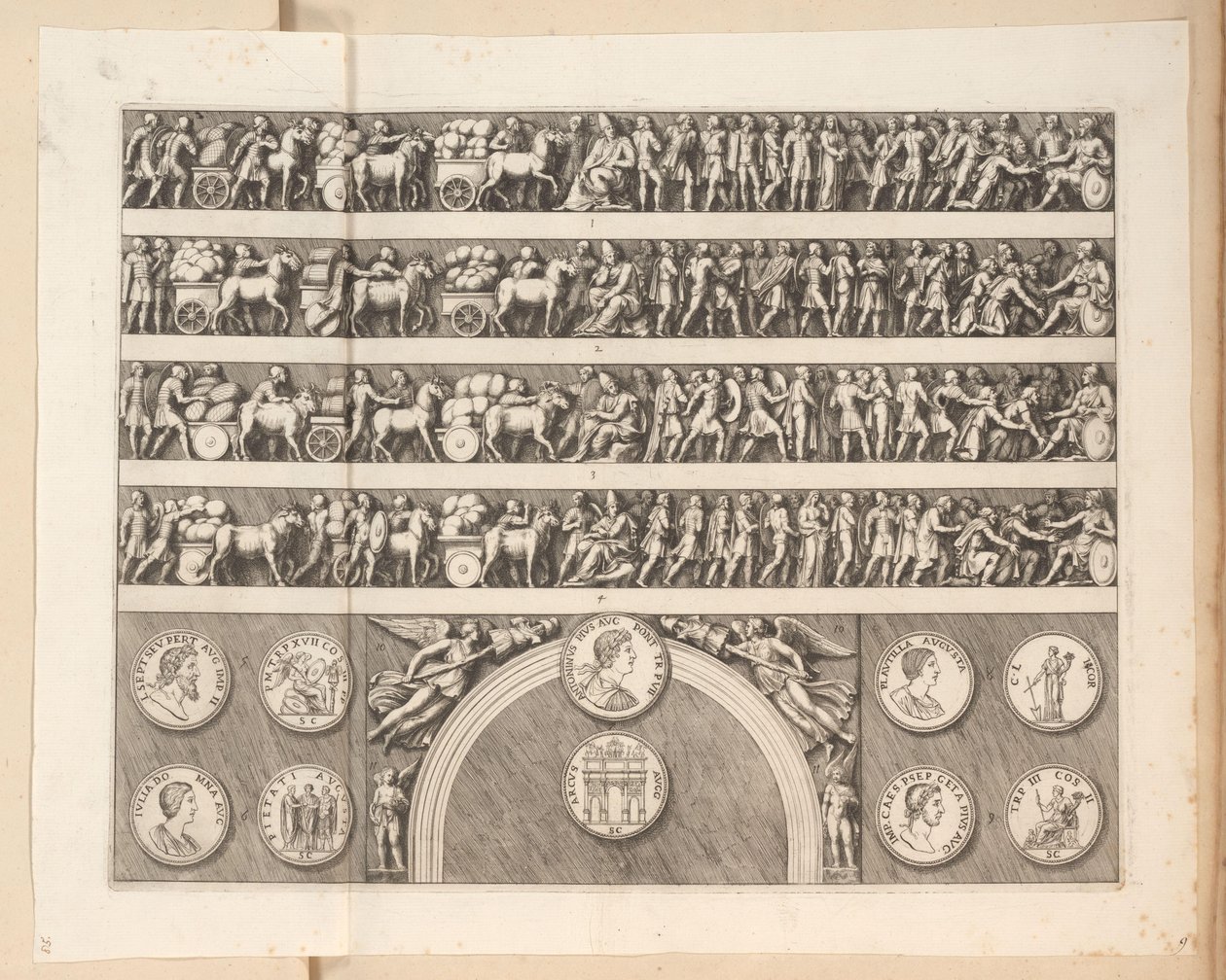 Reliefs on the Arch of Septimius Severus in Rome by Pietro Sante Bartoli