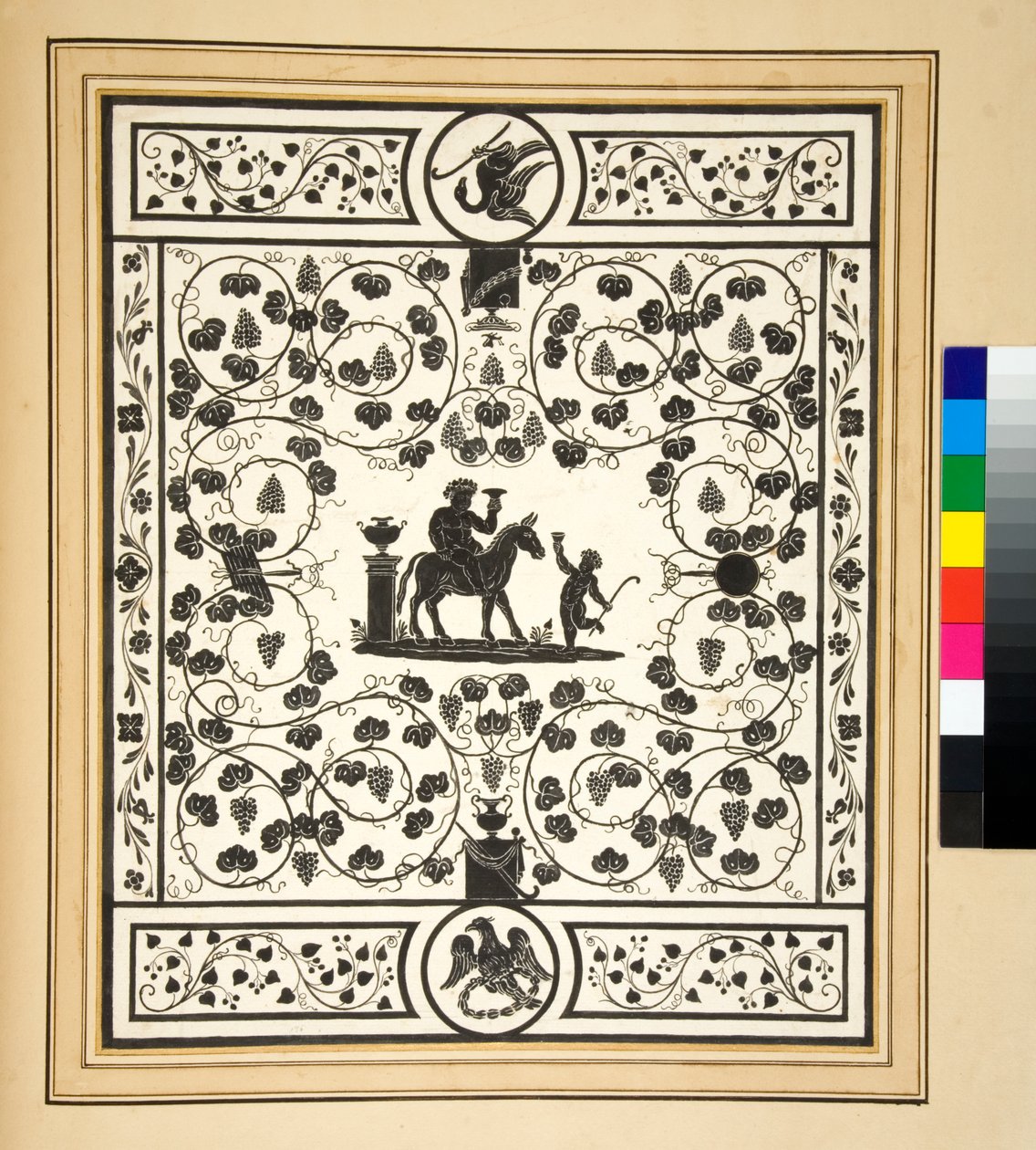 Copy of a Mosaic Pavement, Pavimento di Bacco del Palazzo di Augusto by Pietro Santi Bartoli