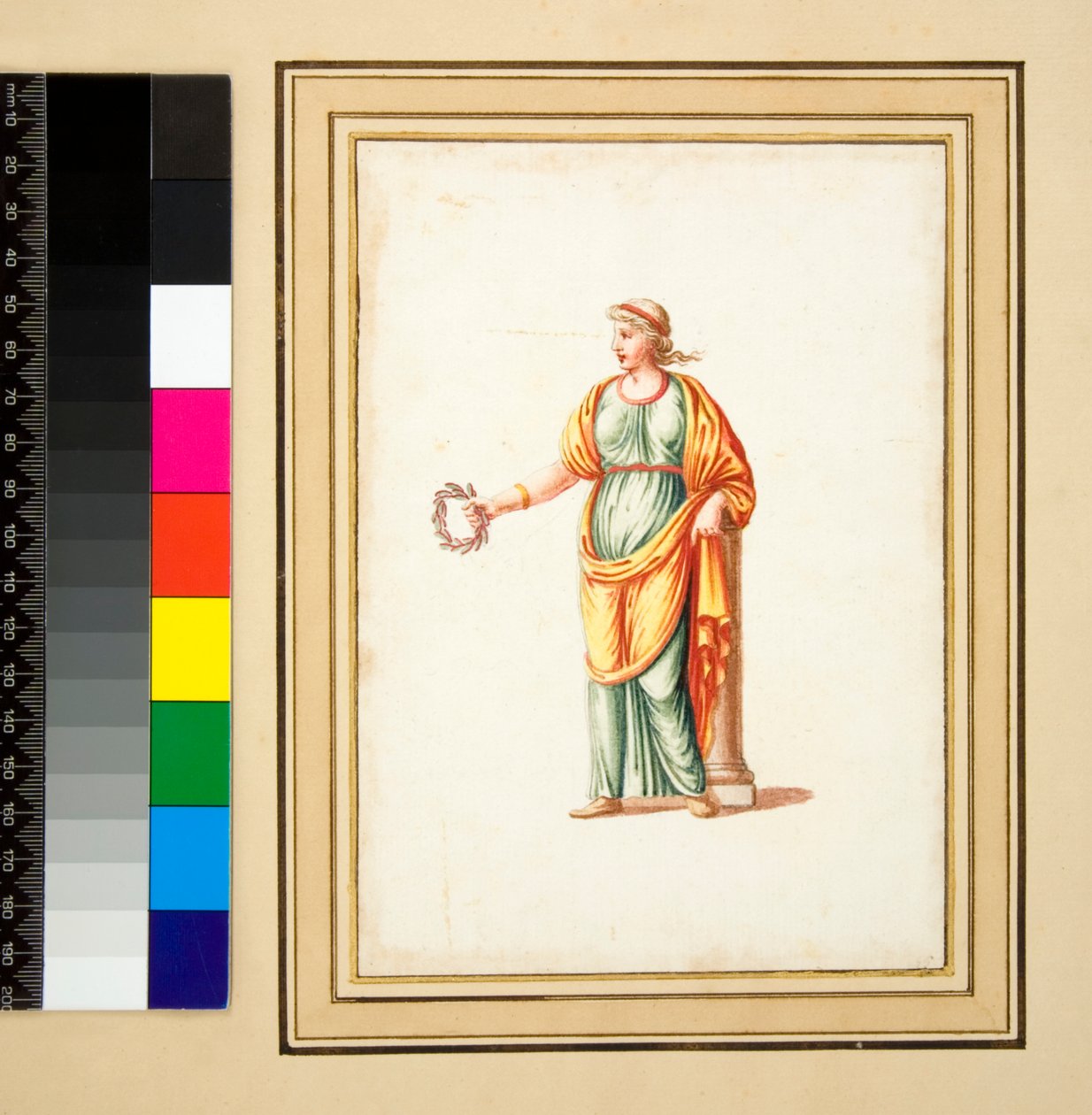 Female figure turned to spectator