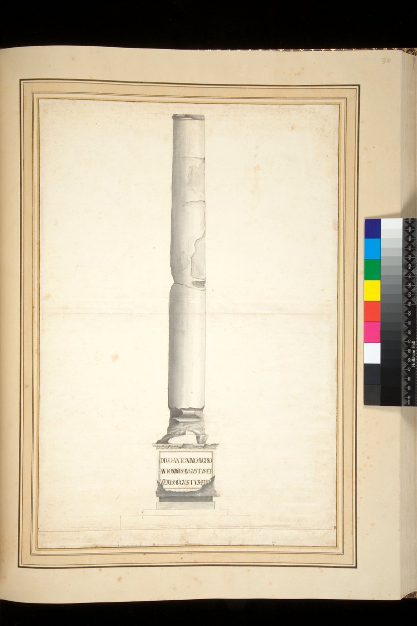 The column of Antoninus Pius (before restoration) by Pietro Santi Bartoli