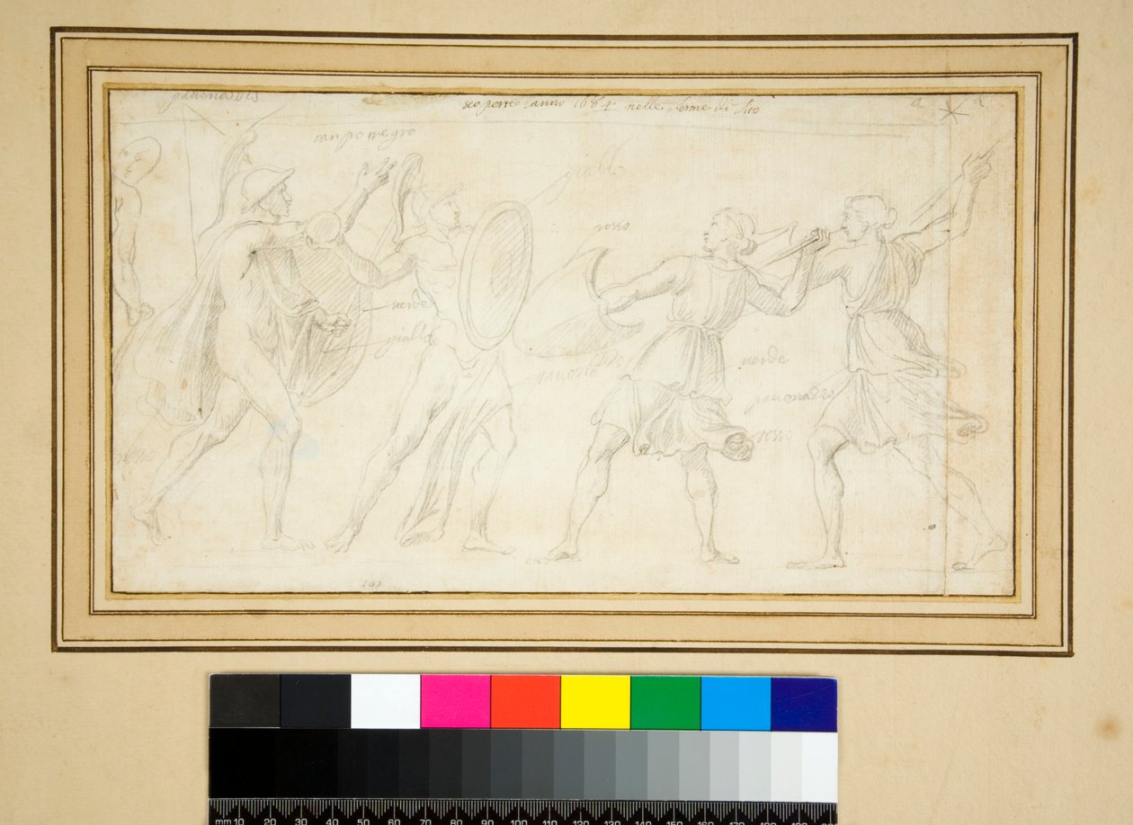 Two Amazons Fighting Against Two Warriors by Pietro Santi Bartoli