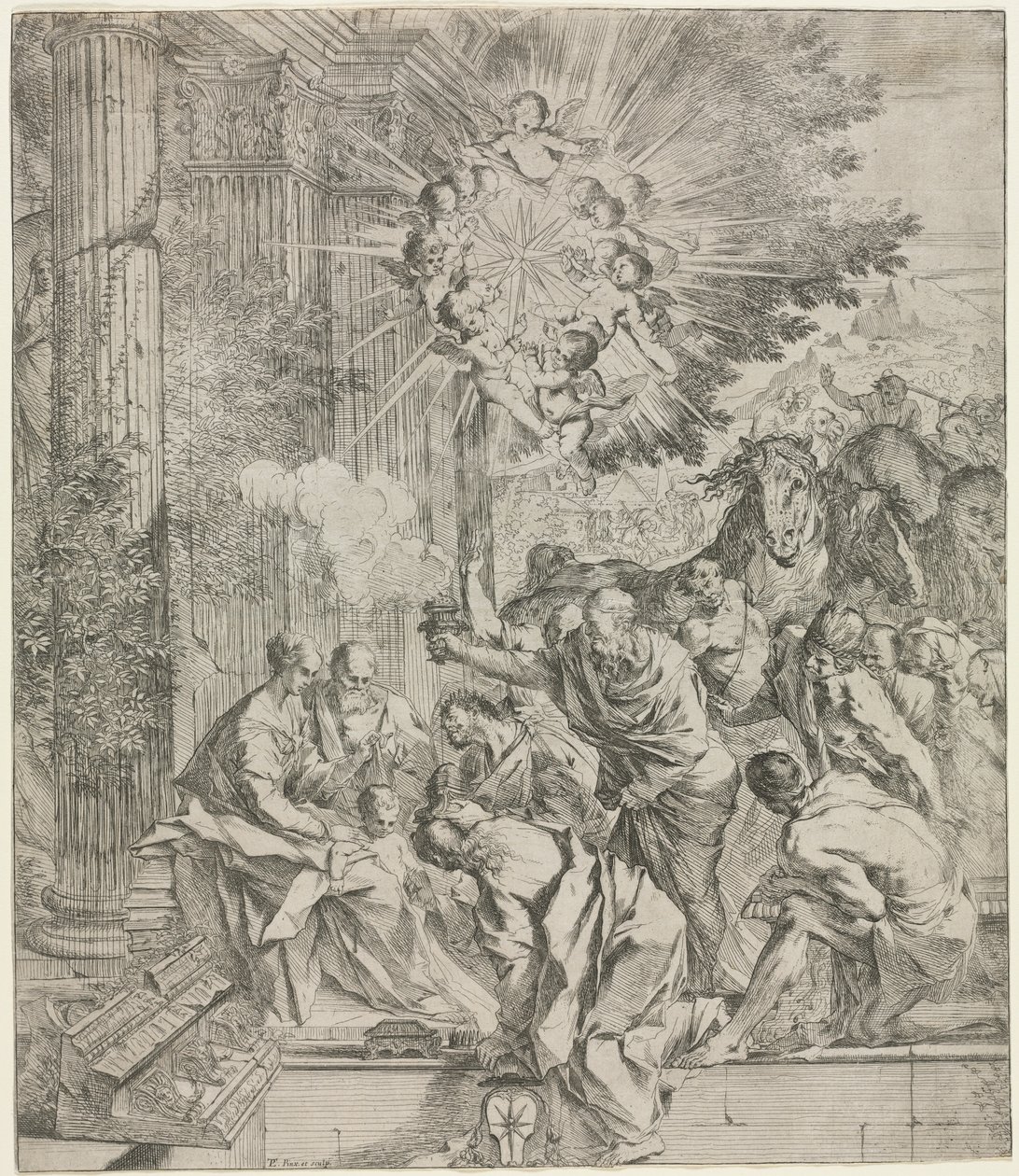 Adoration of the Magi by Pietro Testa