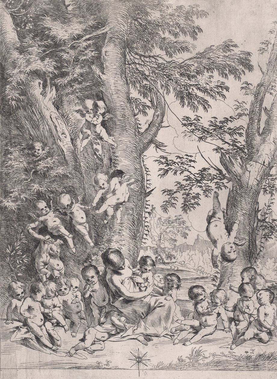 The Garden of Charity, ca. 1631-37 by Pietro Testa
